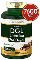 DGL Licorice Chewable Tablets | 7600 mg | 180 Count | Vegetarian, Non-GMO, Gluten Free | Deglycyrrhizinated Licorice Root Extract | by Horbaach