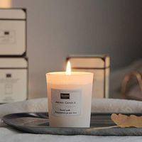 Natural Scented Candle,Aroma Candle Gift,Sea Salt&Sage Perfume,Amber Perfume,Handmade Soy Wax in Glass Jar 12 Hours,Prefect for Meditation Stress Relief Mood Boosting (White-Sea Salt&Sage)