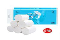 Paper Towels,LAMJAD Toilet Paper 100% Recycled 4-Ply, 12Family Rolls, White