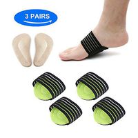 Malt Goods 3 PairsFoot Arch Supports for Cushioned Plantar Fasciitis (Regular)