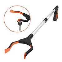 Housolution Reacher Grabber Tool, 32" Foldable Pickup Tool, Lightweight Aluminum Reaching Aid with Rotating Rubber Gripper, Long Arm Extender for Elderly, Litter Trash Picker, Garden Nabber, Orange