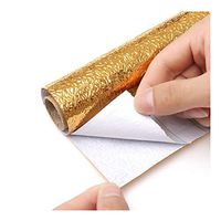 Kitchen Backsplash Wallpaper Stickers, Premium Aluminum Foil Kitchen Stickers Self Adhesive Stickers Oil Proof Waterproof Sticker for Kitchen 15"x39.5" (Gold)