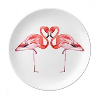 Flamingo couple Lover Dessert Plate Decorative Porcelain 8 inch Dinner Home
