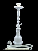 1 Hose White Color Paradox Design Premium Quality 24" Hookah Glass Vase Complete Set Shisha Nargile (White)