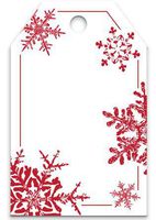 50 Red Snowflakes Printed Gift Tags 2-1/4"x3-1/2"