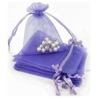 TheDisplayGuys 100-Pack 6x8 Lavender Sheer Organza Gift Bags with Drawstring, Jewelry Candy Treat Wedding Party Favors Mesh Pouch