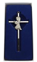 Silver Girl wall Cross Infant Blessing Baby Plaque Wall Decor Hanging Infant Gift Communion Baptism Birthday Great Gift New