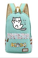 Siawasey Neko Atsume Cosplay Cute Bookbag Backpack Shoulder Bag School Bag (Green1)