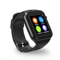 YUNTAB Touch Screen Smartwatch, with SIM Slot, Phone Call SMS MMS Supported, Compatible for iOS & Android, Built in Camera/Calculation/Pedometer/Sleep Mode/Remote Camera/Flight Mode(GD19S-Black)