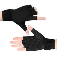Healifty Compression Gloves - Arthritis Gloves for Arthritis Night Sleep Wrist Support Brace, Relieve and Treat Wrist Pain, Ease Muscle Tension, Half Finger (2 Pair)