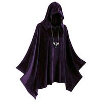 Midress Hollween Costume Cloak for Womens Solid Color Robe Vintage Hooded Cape Coat Cosplay Clothes