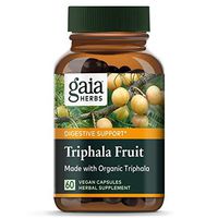 Gaia Herbs Triphala Fruit, Vegan Capsules, 60 Count - Organic Digestion Tonic for Gentle Daily Detox, Helps Maintain Normal Regularity