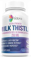 Milk Thistle 250mg, Herbal Liver Cleanse and Detox, Supports Liver Health (80% Silymarin Extract) 100 Vegetarian Capsules by Fladora, Non-GMO, Gluten Free