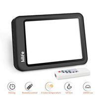 Mlife Light Therapy Lamp - 10000 LUX LED Diammable Brightness Levels and 3 Color Therapy Light with Remote Control - 2019 Portable Sunlight Lamp Light Mimic Therapy, Black