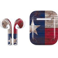Skinit Decal Audio Skin for Apple AirPods with Lightning Charging Case - Officially Licensed Skinit Originally Designed Texas Flag Dark Wood Design