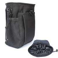 CREATRILL Tactical Molle Drawstring Magazine Dump Pouch, Military Adjustable Belt Utility Fanny Hip Holster Bag Outdoor Ammo Pouch (Black)