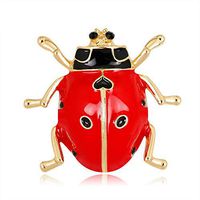 Gifts Alloy Insect Shape Fashion Jewelry Lapel Pin Popular Accessories Brooch Daily Novelty Creation Aesthetic Party Woman Design Women Styling | color - Red