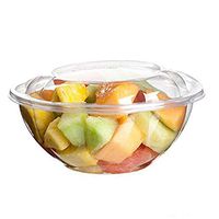 [50 Pack] 24 oz BPA Free Clear Plastic Bowl With Dome Lids Combo for Salads Fruits Parfaits, Disposable, Small Size