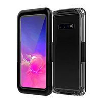 Bosji Waterproof TPU Phone Case Border Shield Dustproof Phone Cover Basic Cover Anti-Scratch Shock Screen Case Phone Mates for Samsung S10 (Black)