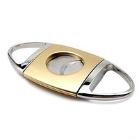 OYHBO Cigar Cutter Stainless Steel Guillotine Style Double Blades Cutter in Gift Box (gold&silver)