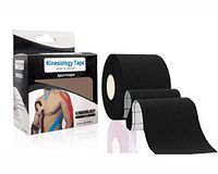 Kinesiology Tape for Athletes Sport, illuOKey Athletic Injury Recovery First Aid Therapy Support, 1 Roll, 170% Elastic Stretch, Uncut 2 inch x 16.4 Feet of Continuous roll, Water Resistant (Black)