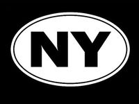 New York Empire State Tourism Logo Decal Sticker - White Vinyl Decal for Cars, Macbooks, and Other Laptops