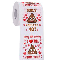 40th Birthday Gift for Men and Women- Happy Prank Toilet Paper - 40th Birthday Decorations, Party Supplies Favors - Funny Gag Gift Novelty Present for Him, Her - 380 Sheets & 3 Layers Design