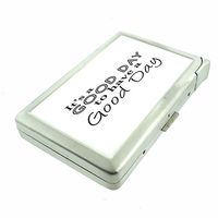 Good Day Em1 Hip Silver Cigarette Case With Built In Lighter 4.75" X 2.75" Id Holder Metal Wallet RFID Protection