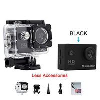 NUOYAREN Action Camera 1080P 12MP Sports Camera Full HD 2.0 Inch Action Cam 30m/98ft Underwater Waterproof Camera with Mounting Accessories Kit (Black-Less)