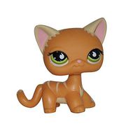Meidexian888 Rare Littlest Pet Shop, Cartoon Cream Tan Brown Heart Face Short Hair Cat