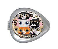 Little Cute and Funny Pets Custom Silver Oval Pill Box Pocket Purse Pill Case Medical Tablet Holder Weekly Pill Organizer Decoration Box Wallet