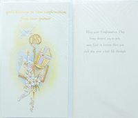 RA001 Children's First Communion Greeting Card from Sponsor. Includes envelope.