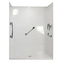 Ella's Bubbles 6036 BF 5P 1.0 R WH FRDM Standard Multi-Piece Barrier Free Roll In Shower