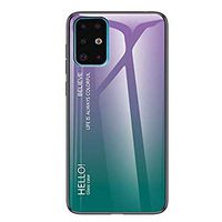 Case Compatible for Samsung Galaxy S11 Case Ultra-Thin Flexible Silicone Slim fit Cover Tempered Glass Gradient Color Transparent Anti-Fingerprint Phone case Anti-Shock Mirror Bumper Cover (Purple)