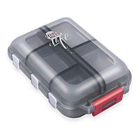 SHD Pill Case Plastic Multiple Compartment Pill Container Translucent Black Pill Holder Portable Pocket Pill Box Organizer