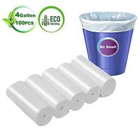 Small Trash Bags Biodegradable Garbage Bags 4 Gallon Recycled Degradable Garbage Bags Compostable Rubbish Waste Basket Bins Liners Bags for Kitchen Bathroom Office Cat Litter(100Counts/5Rolls)