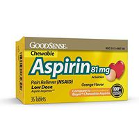 GoodSense  Aspirin 81 mg  Pain Reliever (NSAID) Chewable Tablets, Low Dose Aspirin, Orange Flavor
