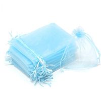 Dealglad 100pcs Drawstring Organza Jewelry Candy Pouch Party Wedding Favor Gift Bags (4x6, Sky Blue)