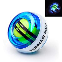 Parallel Halo Power Wrist Ball AUTO Start Wrist Exercises Force Ball Gyroscope Ball with LED Lights Wrist and Forearm Exerciser Arm Strengthener for Stronger Muscle and Bones (Blue+led)