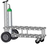FWF Oxygen CART Holds UP to 24 (D OR E Style) CYLINDERS Diameter of 4.3" Made in USA