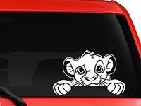 Simba Peeking the Lion King car truck SUV laptop macbook window decal sticker approx 8 inches white