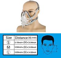 Full Face Mask with Adjustable Headgear Clips for Sleep L Size