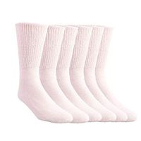 Comfort Finds Diabetic SwellSox - Breathable Cotton Socks - Loose Fitting Comfortable Sock – Non Binding Top Design– Improve Foot Circulation (Light Pink, 3 Pair)