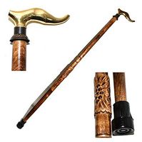 Wooden Handmade Beautiful Walking Stick with Elephant Style Brass Handle, Affordable Gift Decorative Walking Cane Fashion Statement for Men/Women/Seniors/Grandparents! Item New Year Gi