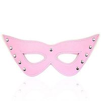 JIAHAO Blinder Soft Padded PU Leather Blindfold Eye Cover Sleep Flirting cat face mask (Pink)