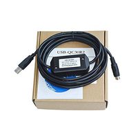 Washinglee USB PLC Programming Cable, for Mitsubishi Q Series, for USB-QC30R2 Replacement, Adaptive Baud Rate, 6 FT, Black, 2 Options. (USB-QC30R2)