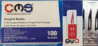 Chicago Medical 11 Surgical Podiatry Medical Blades Scalpels Knives Stainless Steel 100/BX Sterile CMS #11 for No 3 Handle