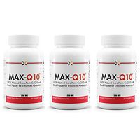 Stop Aging Now - MAX-Q10 CoEnzyme Q10 200 mg - 100% Natural Trans-Form CoQ10 with Black Pepper for Enhanced Absorption - 90 Veggie Caps (3 Bottle Multi-Pack)
