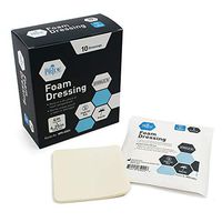 Medpride Foam Dressings- 10 Pack, 4 Inch by 4.25 Inches Size - Sterile, Hydrophilic, Highly Absorbent- Soft, Non-Adhesive Pads, Easy to Change- for Men & Women- for Ulcers, Post Op Trauma + Injuries