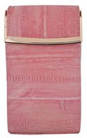 Eel Skin Genuine Leather Sliding Cigarette Case Wallet (Washed Pink)